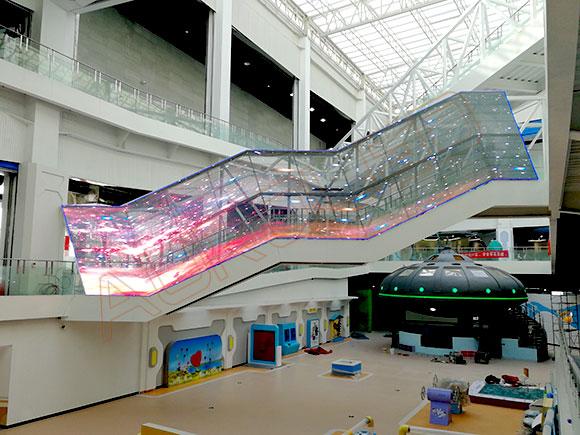 购物中心透明LED显示屏安装应用方案需求？