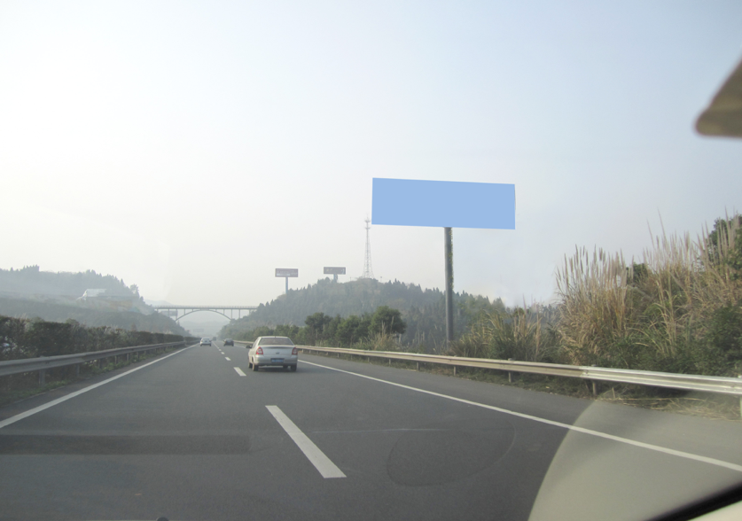 四川成都成南高速成都段淮口45km处高速公路单面大牌