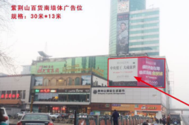 河南郑州金水区金水路与紫荆山路的紫荆山广场南侧墙面商超卖场单面大牌