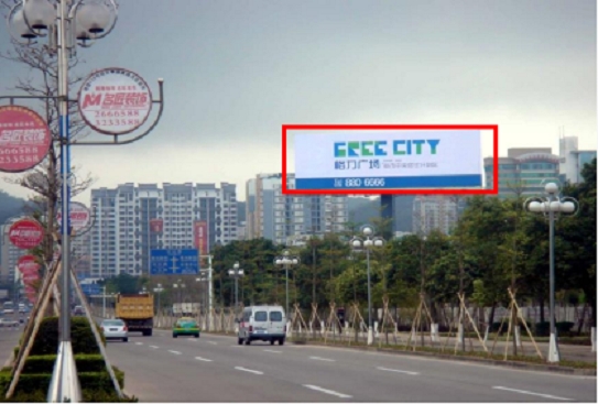 广东珠海香洲区体育中心（东门）旁街边设施单面大牌