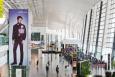 河南郑州新郑国际机场4F安检后+3楼候机区跨区域电梯机场墙贴/地贴