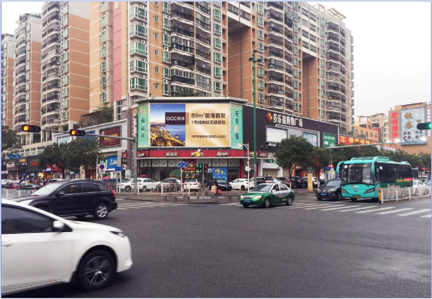 广东深圳中心区翻身路与上川路交汇金叶名苑街边设施单面大牌