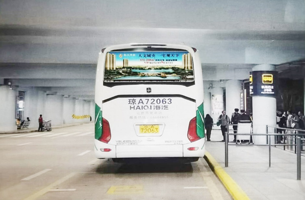 海南海口美兰国际机场专线巴士后窗和车内LED屏机场LED屏