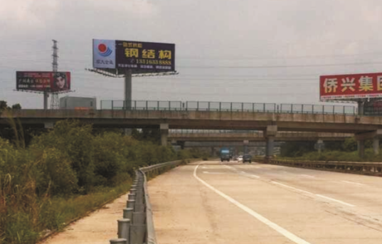 广东惠州潮莞高速与惠盐高速交界处高速公路单面大牌