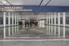 广东广州白云国际机场T1国内到达指廊刷屏机机场LCD电子屏