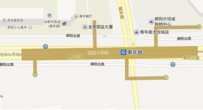 北京朝阳区全朝阳区6号线青年路站东站厅北侧出站闸机右前方地铁LED屏