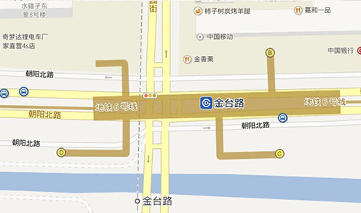北京全北京6号线金台路站东站厅进站闸机正对墙面地铁LED屏