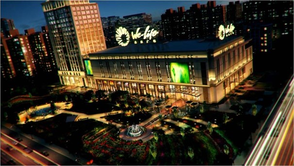 北京朝阳区全朝阳区远洋未来广场室内商场西侧2层扶手梯上LED彩屏商超卖场LED屏