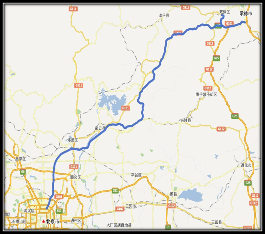 北京全北京京承高速出京方向距承德收费站21.7KM高速公路户外大牌