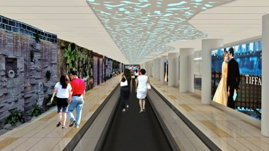 海南海口美兰区美兰国际机场一层通往行李厅通廊D021、23机场灯箱广告