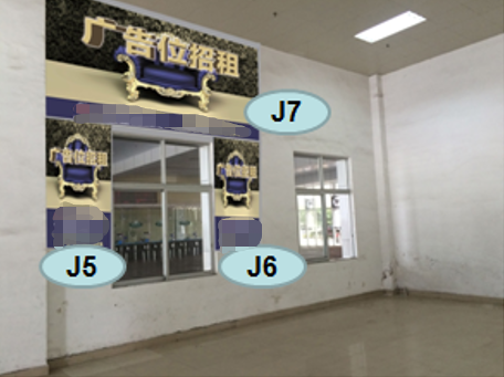 广东佛山高明区高明客运站候机楼大厅挂墙左侧J4-8汽车站灯箱