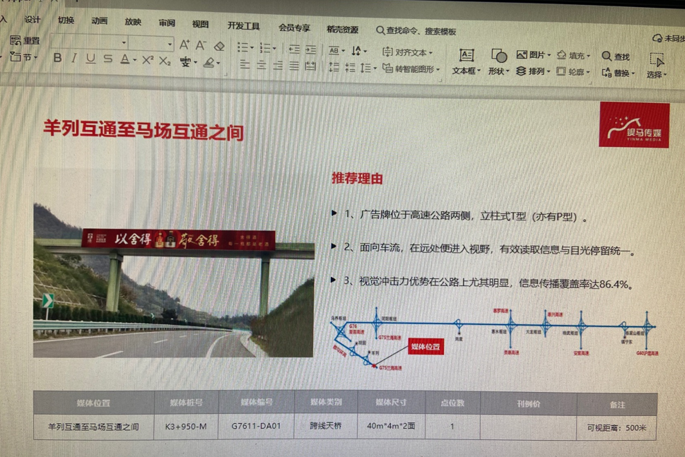 贵州贵阳兰海高速羊列互通至马场互通之间K3+950高速公路单面大牌