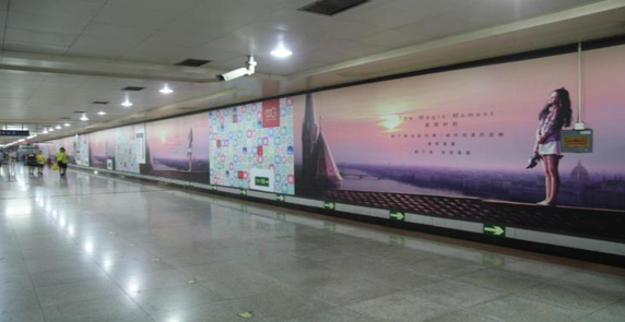 北京天安门西站厅层北墙地铁轻轨墙贴/地贴