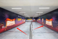 北京13号线换乘望京西站换乘通道地下层东侧地铁轻轨墙贴/地贴