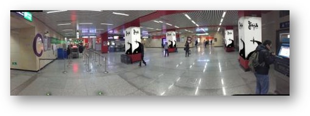 北京15号线顺义站站厅北侧地铁轻轨包柱