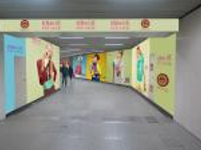 北京15号线马泉营站B出入口站厅段西墙地铁轻轨墙贴/地贴